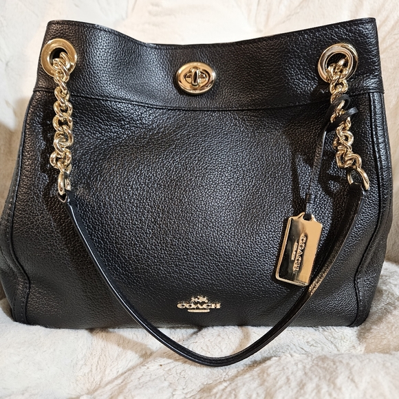 Coach leather black shoulder bag - Picture 3 of 9